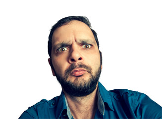 Obraz premium Funny businessman with the expressions