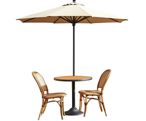 Charming Outdoor Patio Set with Parasol - Perfect for Summer Relaxation , isolated on white background PNG