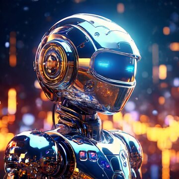 robot in artificial intelligence concept. 3d illustration