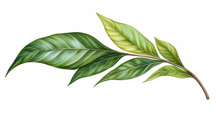 Obraz premium A green leaf of cannabis inflorescence isolate on a white background ai. Leafglow. Illustration