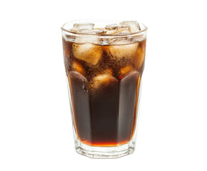 A Refreshing Glass of Cold Soda with Ice , isolated on white background PNG