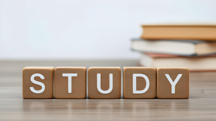 Study Blocks with Books in Background