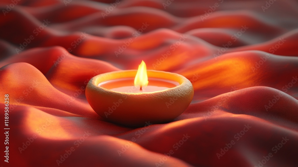 Poster warm candlelight flickers on soft fabric in a tranquil setting during evening hours