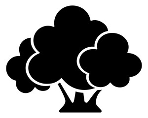 Bush stylized, simple plant silhouette - vector illustration for logo or pictogram. Bush silhouette for identity, icon or sign	