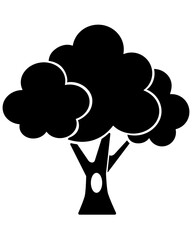 Big Tree with Hollow, simple plant silhouette - vector illustration for logo or pictogram. Tree silhouette with hollow for identity, icon or sign	