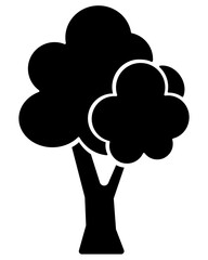 Tree stylized, simple plant silhouette - vector illustration for logo or pictogram. Tree silhouette for identity, icon or sign	