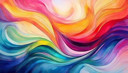 Obraz premium vivid abstract watercolor background with flowing colorful waves