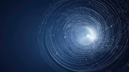 Abstract swirling light trails forming a vortex, futuristic digital tunnel.