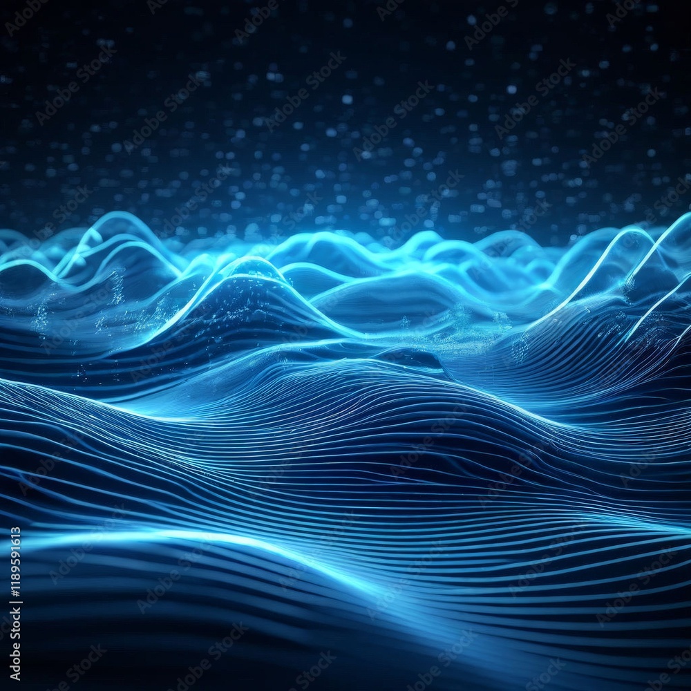 Aufkleber wave lines series. background composition of colored sine waves and light suitable for your projects