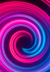Abstract Swirling Neon Lights Pink and Blue Vortex Psychedelic Energy Glowing Circular Design