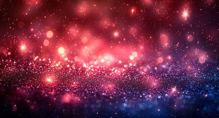 Fototapeta premium Abstract patriotic red, white, and blue glitter sparkle background for voting, memorial, Labor Day, and election