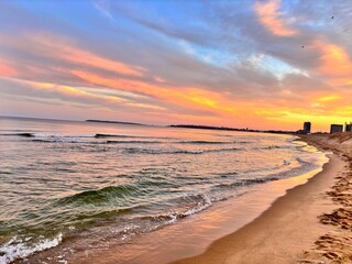colorful sunset on the beach