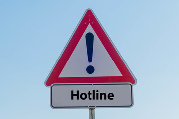 Schild Hotline