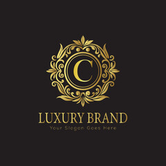 Luxury Ornate Letter Logo with Floral Frame
