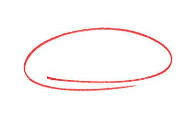Highlight hand drawing different circles isolated on the background, Handwritten red circle. For...
