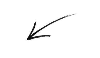 Dynamic Hand-Drawn Black Arrow Design – Bold Abstract Directional Illustration with a Modern...
