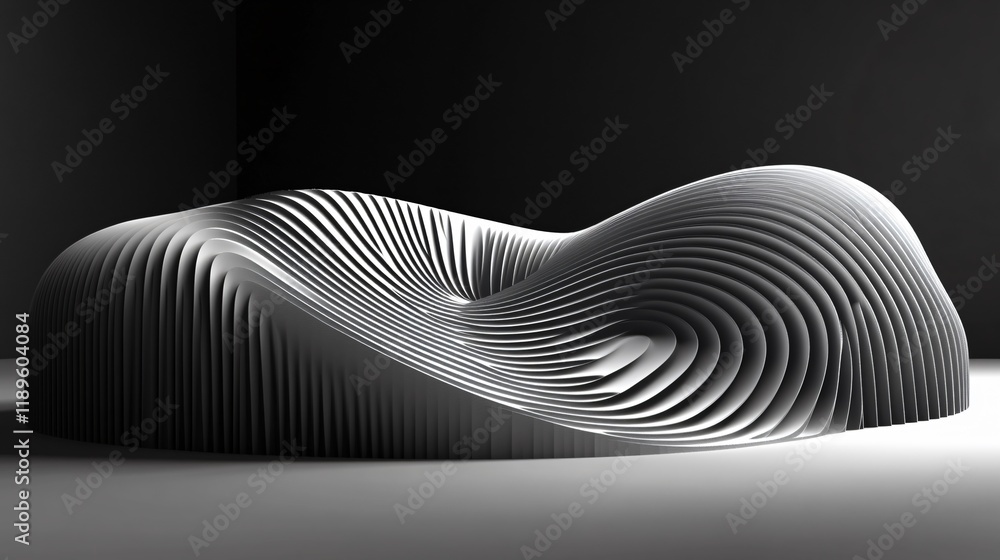 Poster abstract 3d white wave structure design background