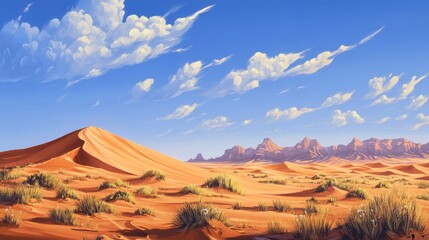 Serene Desert Landscape Under a Vivid Sky