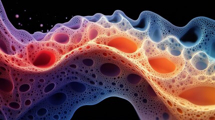Abstract fractal shapes morphing into colorful patterns in a fluid, organic motion