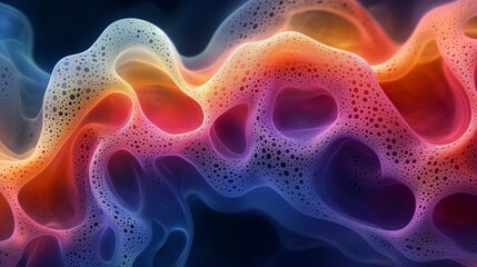 Abstract fractal shapes morphing into colorful patterns in a fluid, organic motion