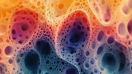 Abstract fractal shapes morphing into colorful patterns in a fluid, organic motion, Abstract, Dynamic digital art