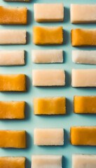 soap bars against gradient simple blurry background ideal to add text