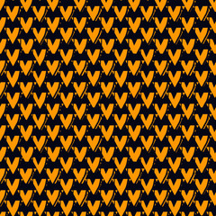 Paint brush chevrons ornament. Seamless pattern. Ethnic motif. Hand drawn curves wallpaper. Angle brackets backdrop. Folk background. Trendy digital paper. Tribal textile print. Vector art.