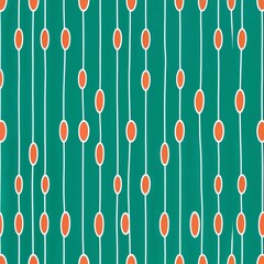  teal and white geometric pattern, minimalist style, vertically aligned elongated rounded shapes resembling arches, thin white outlines, symmetrical design, uniform spacing, wallpapers, textiles, digi