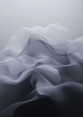 Obraz premium Abstract digital art piece that appears to be made up of wavy lines and curves. the lines are in different shades of grey and white, creating a sense of movement and depth.