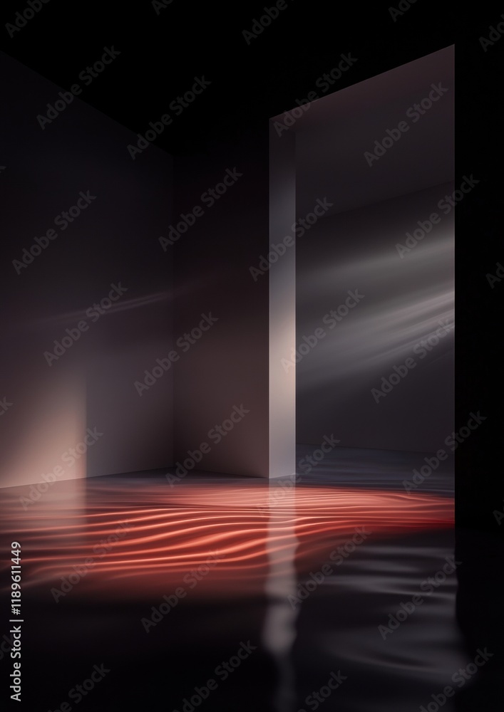 Poster abstract photograph of an empty room with a dark background. the room appears to be empty, with no o