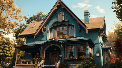 frontal perspective cottage mansard