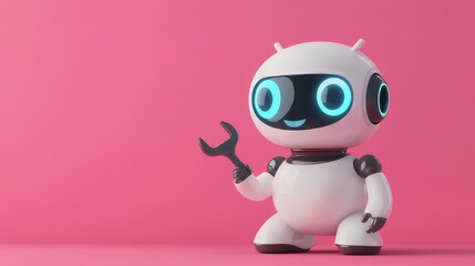 Fototapeta premium pink robot with heart