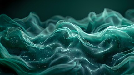 Obraz premium Abstract turquoise smoke waves creating dynamic fluid motion against dark background, perfect for creative design projects and modern artistic compositions in advertising and media.