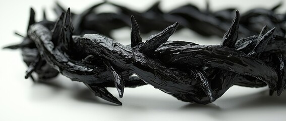 A light background featuring a crown of thorns with text room