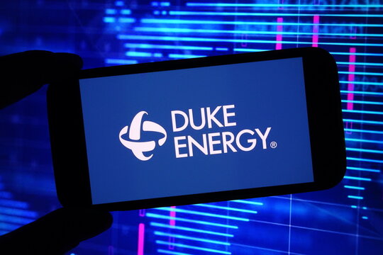 Konskie, Poland - November 25, 2024: Duke Energy company logo displayed on mobile phone