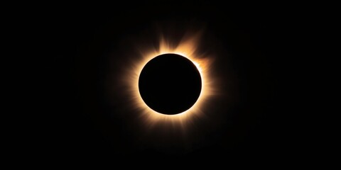 natural phenomenon, a stunning solar eclipse showing the suns corona against a black sky, set against silhouetted mountain peaks