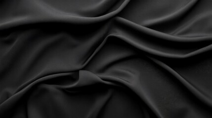 Fototapeta premium Abstract dark gray fabric texture with soft folds and waves.