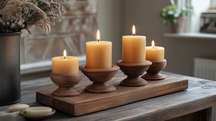 Elegant table setting with candles and floral arrangement for a special occasion indoors