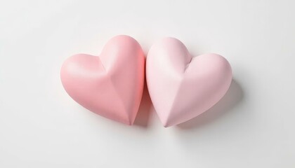 Fototapeta premium Pink Hearts, Love, Valentines Day, Romance, Two Hearts