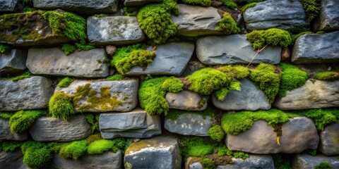 Fototapeta premium Aged Moss Stone Wall Texture – Rustic, Weathered Surface for Vintage and Industrial Poster,Header and Digital Design Projects