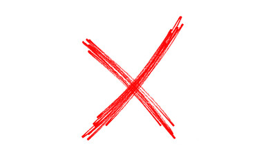 Red cross sign on transparent background, Red cross marker png. Red cross marker isolated on white background. hand-drawn red cross marker.