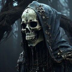 skull with a dark background