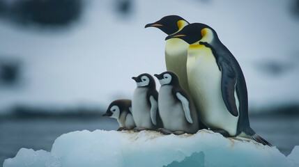 Penguin Family in Antarctica