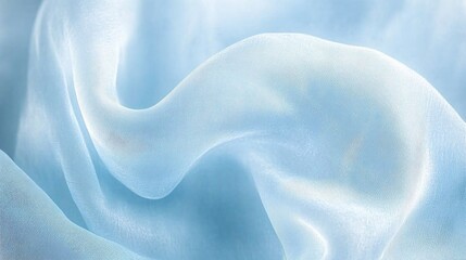 Fototapeta premium Elegant Light Blue Silk Fabric Drape Texture Background
