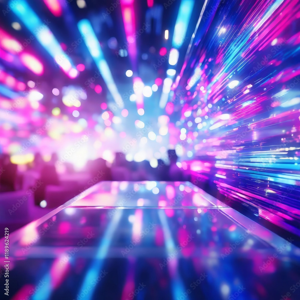 Poster abstract background with bokeh lights and stars