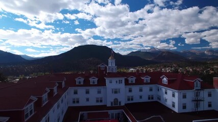 Aerial Forward Shot Of U - Estes Park, Colorado - Powered by Adobe