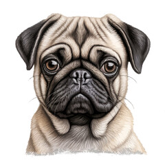 pug dog isolated on white