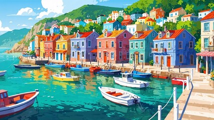 A city built entirely on water, with canals and gondolas.
