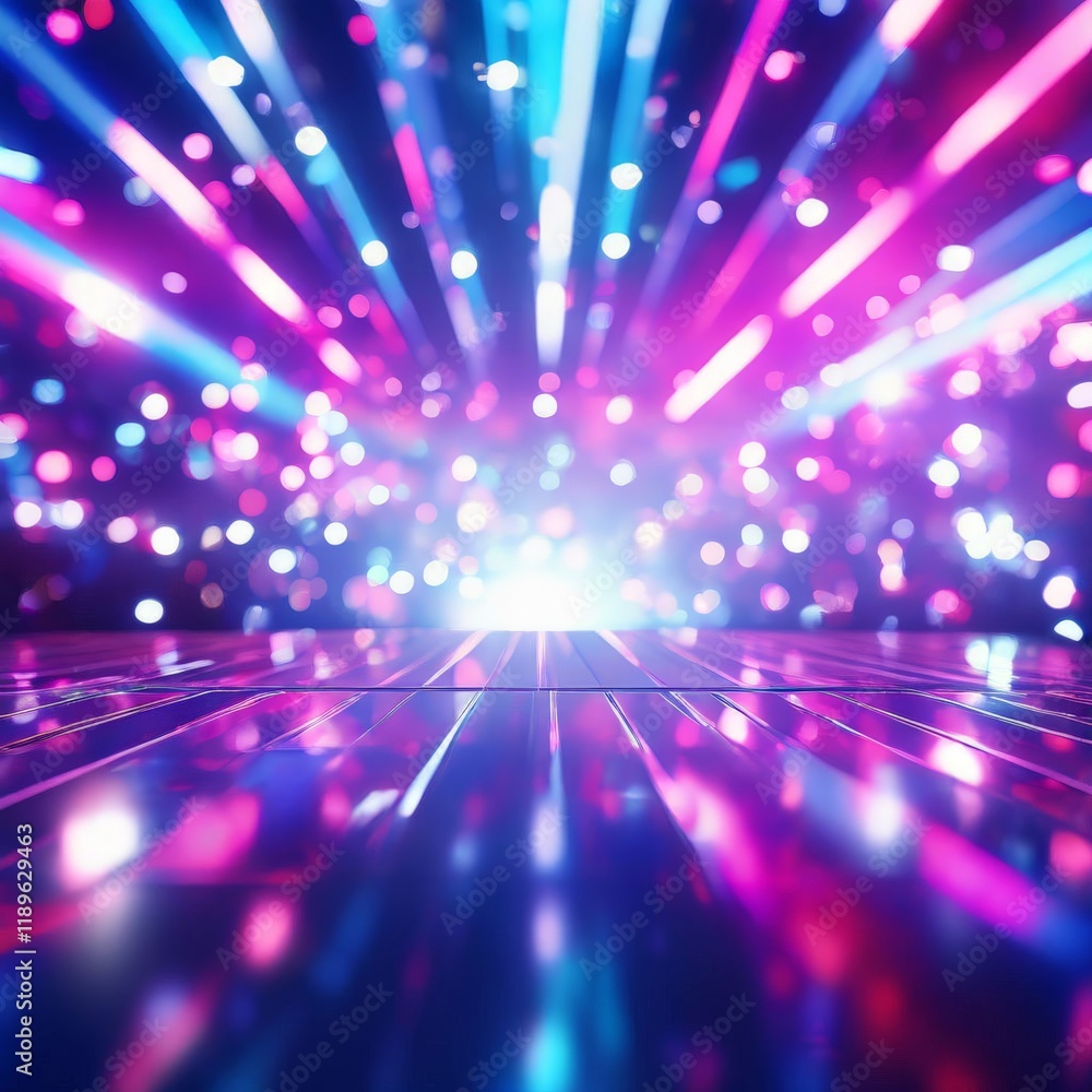 Poster abstract background with glowing lines and dots.
