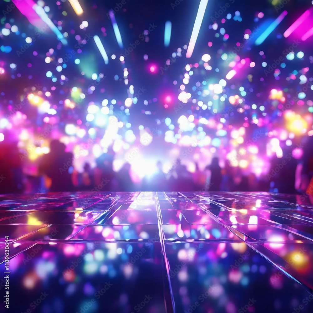 Poster abstract background with colorful lights and bokeh